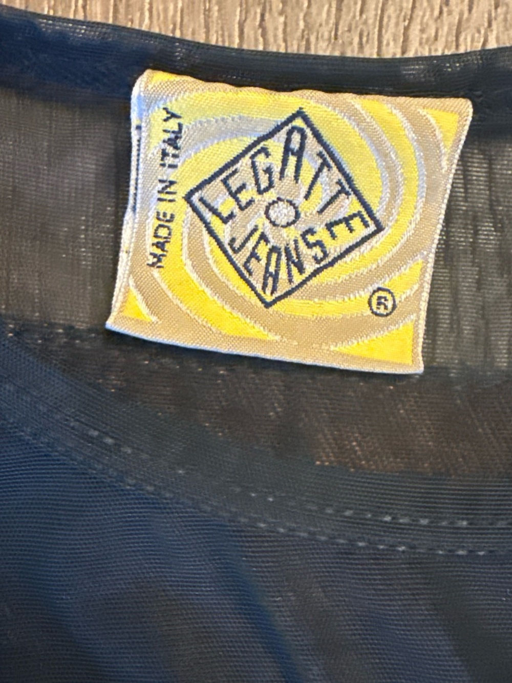 Y2K legatte jeans Italy mesh long sleeve top with gold graphic $350 MSRP - Picture 3 of 5